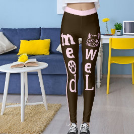 Gepersonaliseerde donkerbruine roze strepen Huisdi Leggings