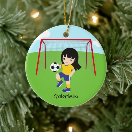 Gepersonaliseerde donkere bruine kerstmis keramisch ornament (Boom)