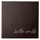 Gepersonaliseerde donkere chocolade bruin tegeltje (Voorkant)