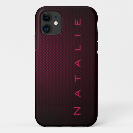 Gepersonaliseerde Donkere Paarse koolstofvezel pat Case-Mate iPhone Case (Achterkant)