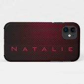 Gepersonaliseerde Donkere Paarse koolstofvezel pat Case-Mate iPhone Case (Achterkant (horizontaal))
