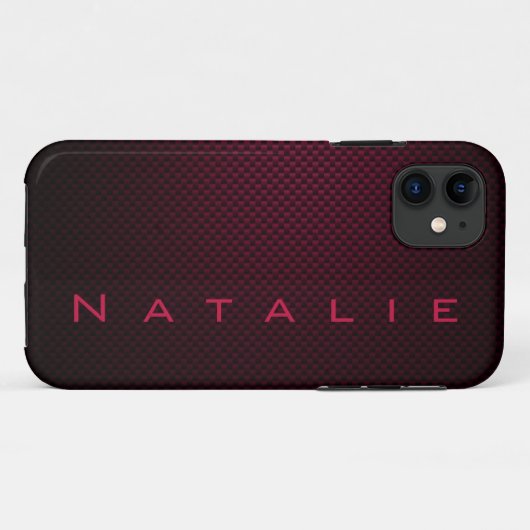 Gepersonaliseerde Donkere Paarse koolstofvezel pat Case-Mate iPhone Case (Achterkant (horizontaal))