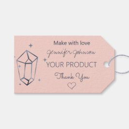 Gepersonaliseerde Donkergrijze Folie Roze Gift Lab Cadeaulabel