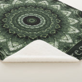 Gepersonaliseerde donkergroene Hosta Mandala Sherpa Deken (3/4)
