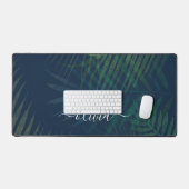 Gepersonaliseerde donkergroene Palm Leaf Desk Mat (Keyboard & Muis)
