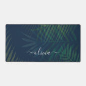 Gepersonaliseerde donkergroene Palm Leaf Desk Mat (Voorkant)