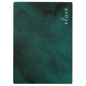 Gepersonaliseerde donkergroene Waterverf monogram Klembord (Achterkant)