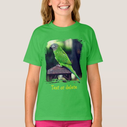 Gepersonaliseerde donkerkopparkiet t-shirt (Voorkant)