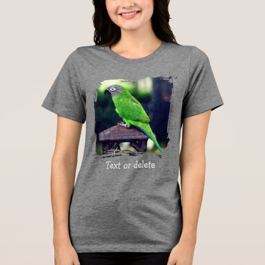 Gepersonaliseerde donkerkopparkiet Tri-Blend shirt (Voorkant)