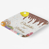 Gepersonaliseerde Donut Party Verjaardagspapier Bo Papieren Bordje (Gebogen)