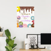 Gepersonaliseerde donut party welkomstbord poster (Thuiskantoor)