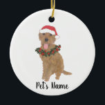 Gepersonaliseerde doodle (Red Golden Abriot) Keramisch Ornament<br><div class="desc">Maak de mooie lijst dit jaar met een gepersonaliseerde versiering van je favoriete kleine elf!</div>