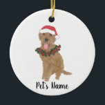 Gepersonaliseerde doodle (Red Golden Abriot) Keramisch Ornament<br><div class="desc">Maak de mooie lijst dit jaar met een gepersonaliseerde versiering van je favoriete kleine elf!</div>