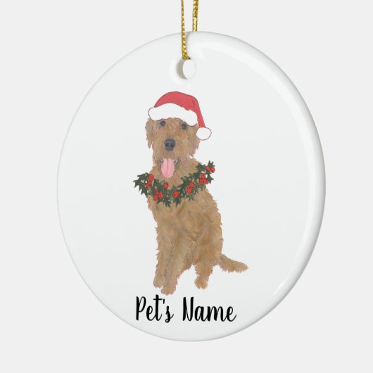 Gepersonaliseerde doodle (Red Golden Abriot) Keramisch Ornament (Links)