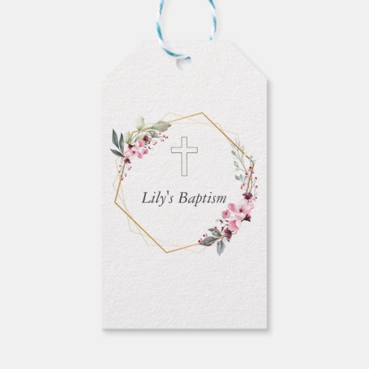 Gepersonaliseerde doop cadeau Labels - Foto & Teks Cadeaulabel (Achterkant)