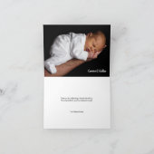 Gepersonaliseerde doop Dank u Baby Foto Bedankkaart (Binnen)