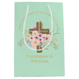 Gepersonaliseerde doop & doop Bloemenkruis Medium Cadeauzakje