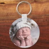 Gepersonaliseerde doop & doop Bloemenkruis Sleutelhanger (Achterkant)