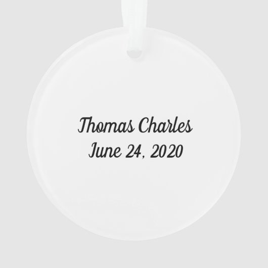 Gepersonaliseerde doop doopsel Ornament (achterkant)