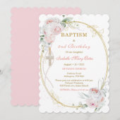 Gepersonaliseerde doop en 2e verjaardag kaart (Voorkant / Achterkant)