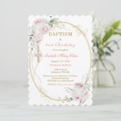 Gepersonaliseerde doop en 2e verjaardag kaart (Staand voorkant)