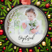 Gepersonaliseerde Doop Foto Keepsake Metalen Ornament