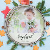 Gepersonaliseerde Doop Foto Keepsake Metalen Ornament