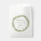 Gepersonaliseerde doop gunstzak met olijfkrans bedankzakje (Voorkant)