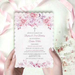 Gepersonaliseerde doop met naam van peetouders kaart