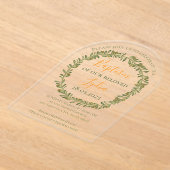 Gepersonaliseerde doop Olijfkrans Acryl Uitnodigingen (Laagn)