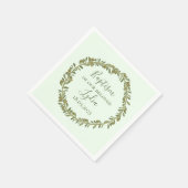 Gepersonaliseerde doop Olijfkrans Papier Servet (Hoek)