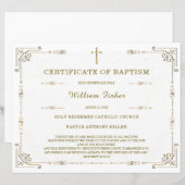 Gepersonaliseerde doopcertificaat Sjabloon bewerkb (Voorkant / Achterkant)