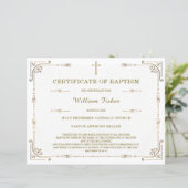 Gepersonaliseerde doopcertificaat Sjabloon bewerkb (Staand voorkant)
