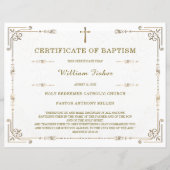 Gepersonaliseerde doopcertificaat Sjabloon bewerkb (Voorkant)