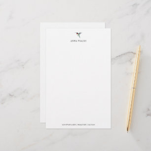 Gepersonaliseerde, door rotswerende Hummingbird Briefpapier