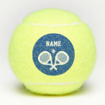 Gepersonaliseerde douanenaam gekruiste padel logo tennisballen<br><div class="desc">De gepersonaliseerde naam kruiste padel racket logo gele tennisballen. Koel aangepast ontwerp dat je tennisballen markeert. Een cadeauidee voor feestdagen of kerstfeestdagen voor spelerspeler, sporttrainer, trainer, kinderen (jongen of meisje), moeder, vader, echtgenoot, echtgenote, baas, medewerker, vriend enz. Ook aardig voor gebruik in lokale rechtbanken, pop tennisclubs, klinieken, team, toernooi of...</div>
