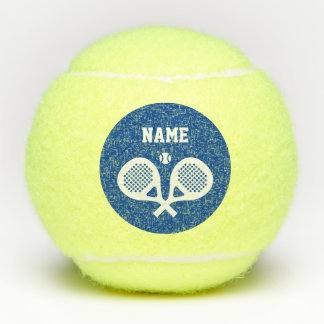 Gepersonaliseerde douanenaam gekruiste padel logo tennisballen