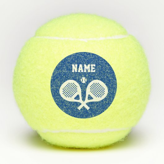 Gepersonaliseerde douanenaam gekruiste padel logo tennisballen (Voorkant)