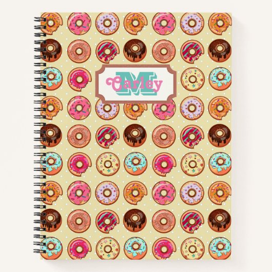 Gepersonaliseerde Doughnut Pattern Recept Notitieb Notitieboek (Voorkant)