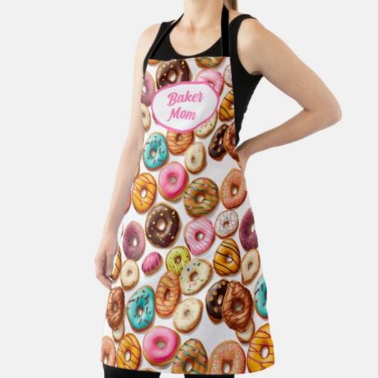 Gepersonaliseerde Doughnuts Baker Mam Schort (Insitu)