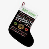 Gepersonaliseerde Doughnuts Ugly KerstSweater Grote Kerstsok (Voorkant (Hangend))