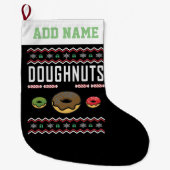 Gepersonaliseerde Doughnuts Ugly KerstSweater Grote Kerstsok (Voorkant)
