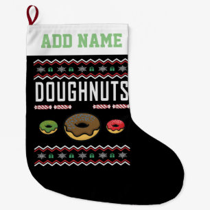 Gepersonaliseerde Doughnuts Ugly KerstSweater Grote Kerstsok