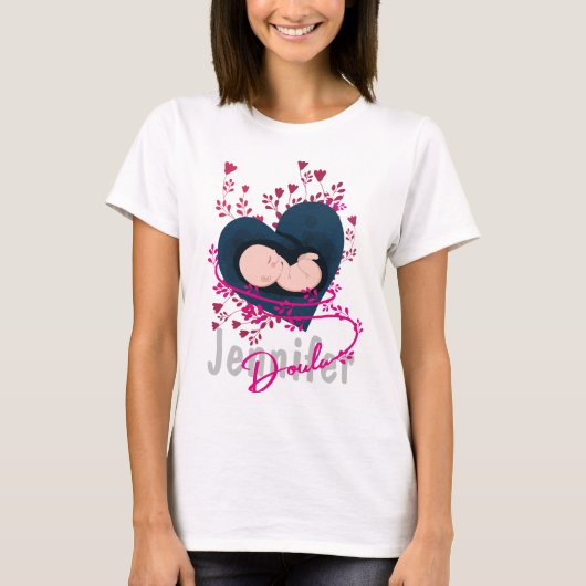 Gepersonaliseerde Doula Floral T-shirt (Voorkant)