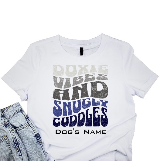 GEPERSONALISEERDE Doxie Vibes knuffelt retro T-shirt