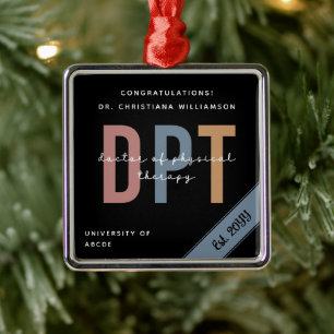 Gepersonaliseerde DPT Doctor of Physical Therapy C Metalen Ornament