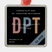 Gepersonaliseerde DPT Doctor of Physical Therapy C Metalen Ornament (Voorkant)