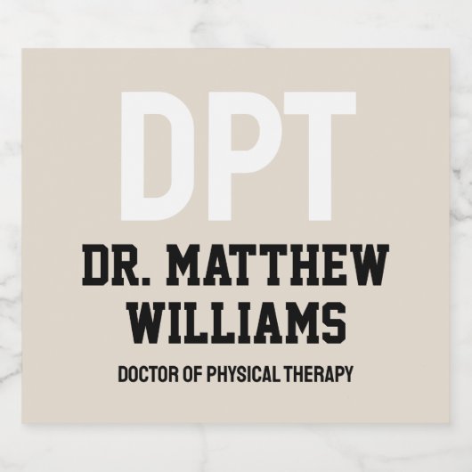 Gepersonaliseerde DPT Doctor of Physical Therapy G Bier Etiket (Enkel label)