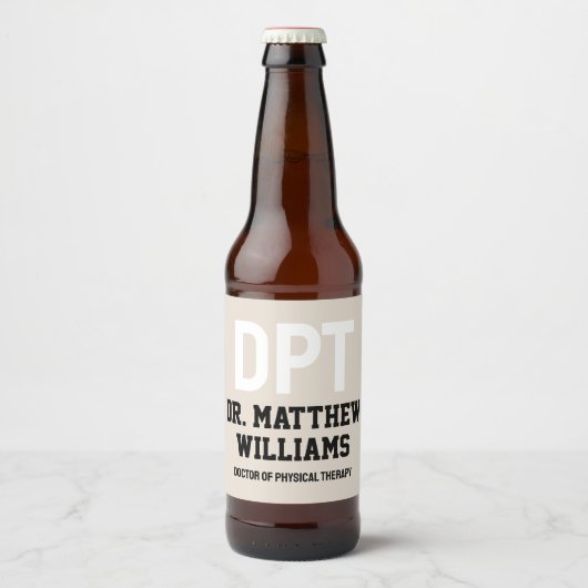 Gepersonaliseerde DPT Doctor of Physical Therapy G Bier Etiket (Voorkant)