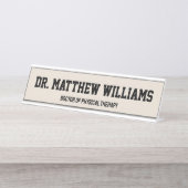 Gepersonaliseerde DPT Doctor of Physical Therapy G Bureau Naambordje (Voorkant)